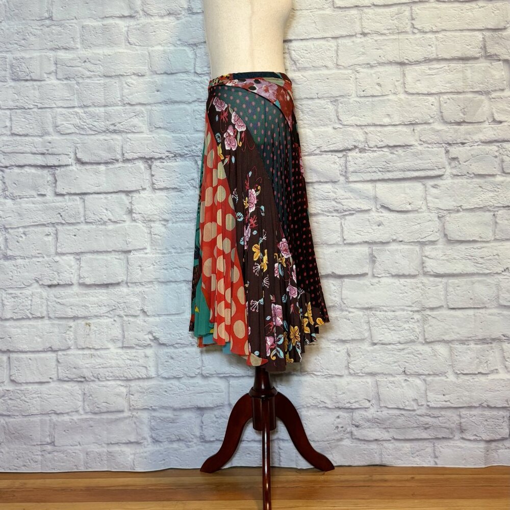 Fuzzi Sheer Patchwork Midi Skirt - image 3